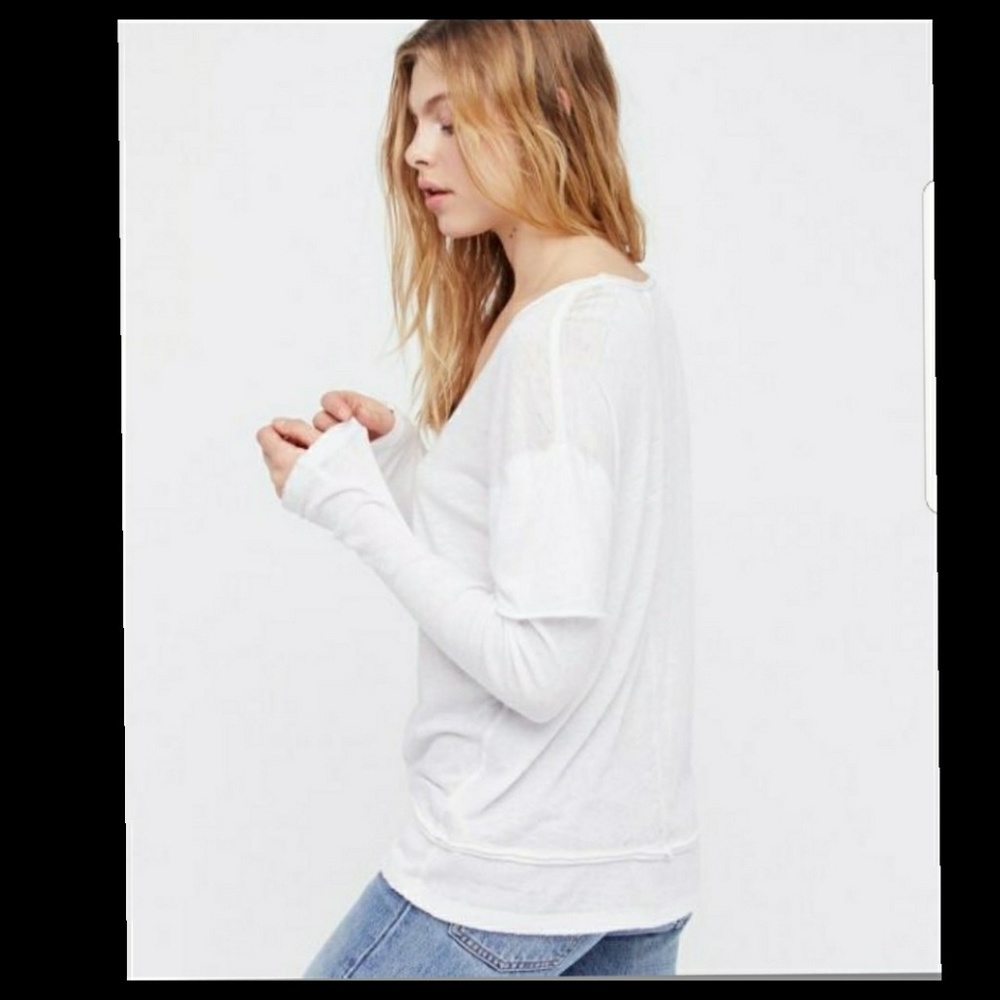 NWT FREE PEOPLE MAGIC TEE LONG SLEEVE TOP - Picture 5 of 5